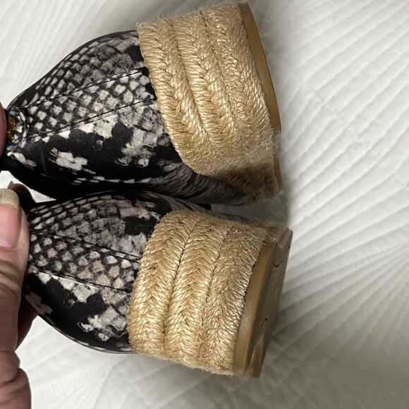 🎉HP🎉EUC Tory Burch Heather Ankle-Wrap Espadrille Wedge Sandal Size 6.5 M RoccIia - Picture 9 of 14